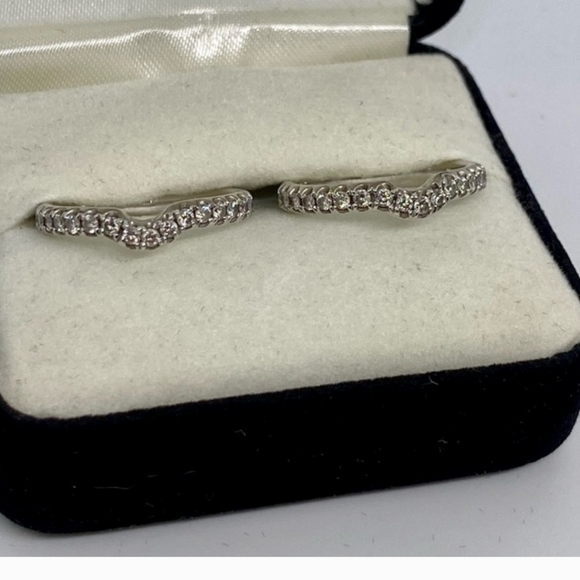 Neil Lane 14k White Gold Contour Diamond Bands-Signed ❤️ SALE - Picture 7 of 15